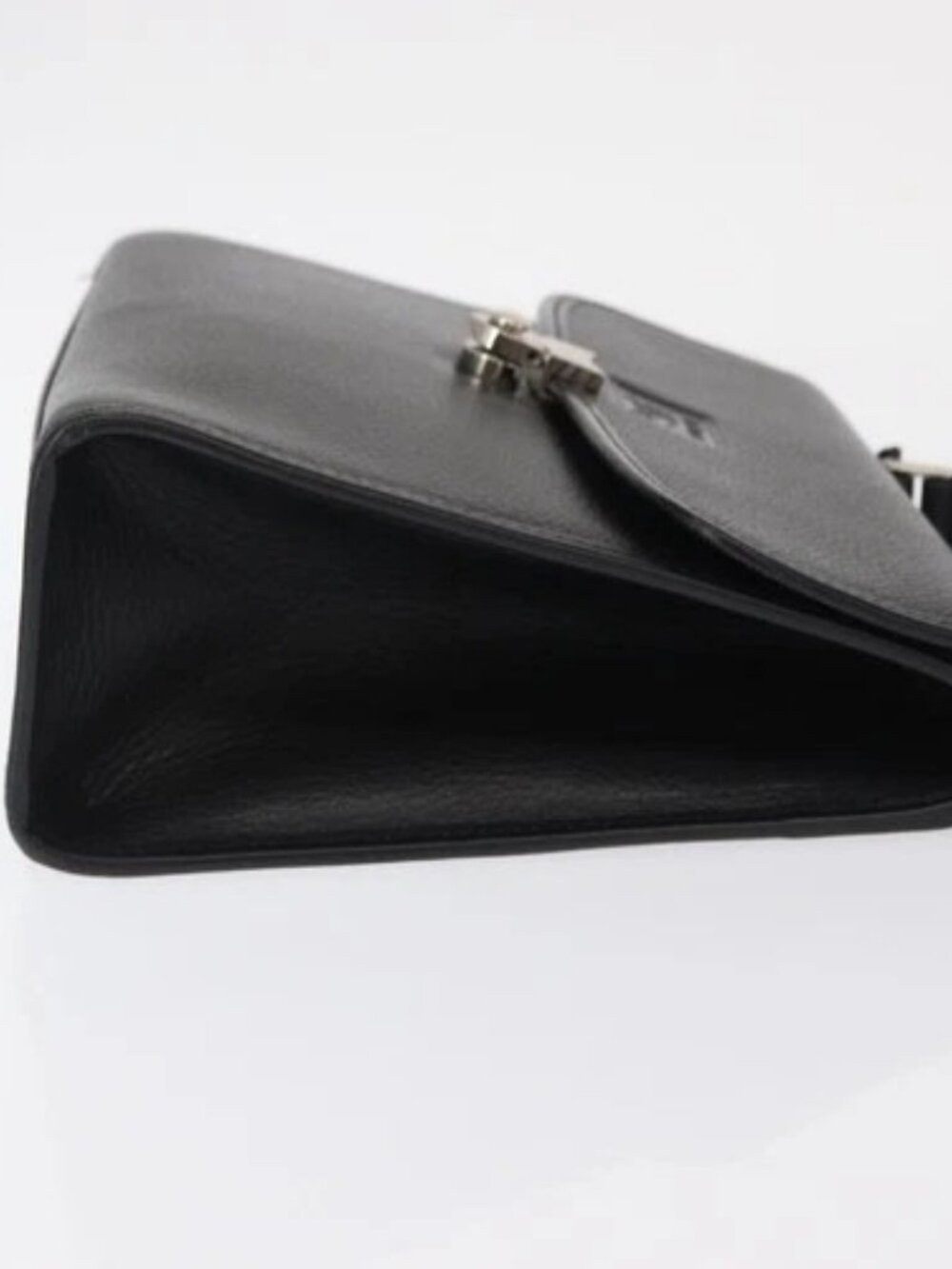 Burberrys Hand Bag Leather 2way Black Silver Auth - Picture 4 of 16